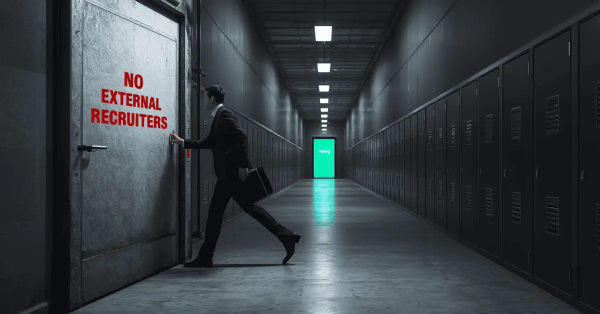 Why Most Recruiter Leads Don’t Work Frustrated recruiter looking at computer screen with low lead conversion results – article about why most recruiter leads don’t work.